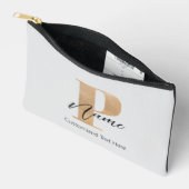 Pochette À Accessoires Monogramme moderne Initiale P & Nom Personnalisé (Ouvrir)