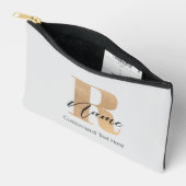 Pochette À Accessoires Monogramme Moderne Initiale R & Nom Personnalisé (Ouvrir)