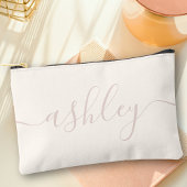 Pochette À Accessoires Monogramme moderne ivoire rose Script Calligraphie