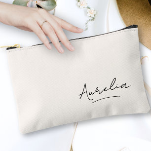 Pochette À Accessoires Monogramme Moderne Minimaliste Signature Nom du sc
