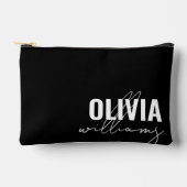 Pochette À Accessoires Monogramme moderne noir et blanc (Recto)