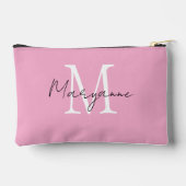 Pochette À Accessoires Monogramme Moderne Nom Rose (Verso)