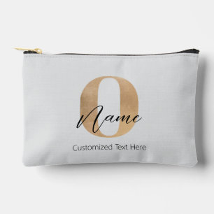 Pochette À Accessoires Monogramme moderne O & Nom initial Personnalisé