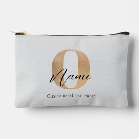 Pochette À Accessoires Monogramme moderne O & Nom initial Personnalisé (Recto)