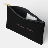 Pochette À Accessoires Monogramme moderne tendance élégant noir élégant (Ouvrir)
