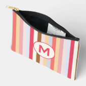 Pochette À Accessoires Monogramme Monogramme Moderne Pastel Candy Stripe (Ouvrir)