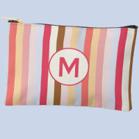 Monogramme Monogramme Moderne Pastel Candy Stripe