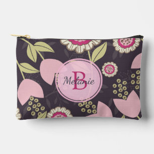 Pochette À Accessoires Monogramme Motif de tulipe rose