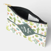 Pochette À Accessoires Monogramme | Motif debout de Cactus mignons (Ouvrir)