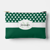 Pochette À Accessoires Monogramme motif rétro pois vert foncé (Recto)