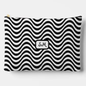 Pochette À Accessoires Monogramme Noir Blanc Wavy Stripes Psychedélique (Recto)