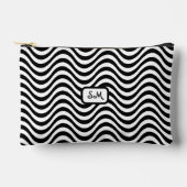Pochette À Accessoires Monogramme Noir Blanc Wavy Stripes Psychedélique S (Recto)