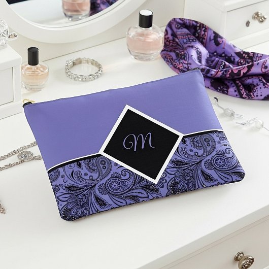 Pochette À Accessoires Monogramme paisley noir et péri