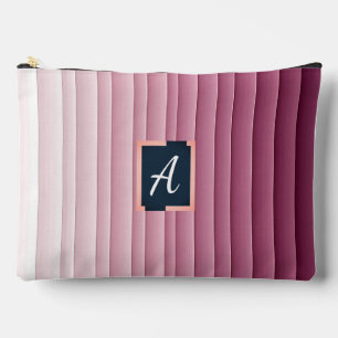 Pochette À Accessoires Monogramme personnalisé dégradé rose vertical