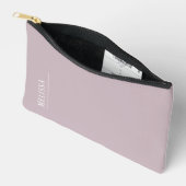 Pochette À Accessoires monogramme personnalisé, mauve moderne (Ouvrir)