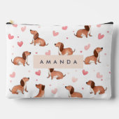 Pochette À Accessoires Monogramme Personnalisé Mignon Chien Dachshund (Recto)