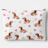 Pochette À Accessoires Monogramme Personnalisé Mignon Chien Dachshund (Verso)
