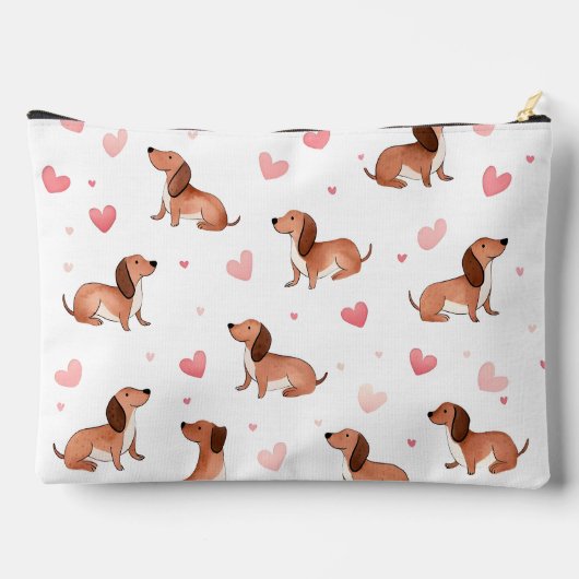 Pochette À Accessoires Monogramme Personnalisé Mignon Chien Dachshund (Verso)