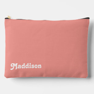 Pochette À Accessoires monogramme personnalisé, typographie rétro rose pa
