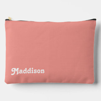 Pochette À Accessoires monogramme personnalisé, typographie rétro rose pa