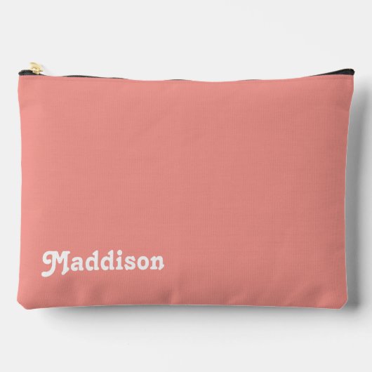 Pochette À Accessoires monogramme personnalisé, typographie rétro rose pa (Recto)