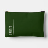 Pochette À Accessoires monogramme personnalisé, vert forêt (Recto)