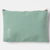 Pochette À Accessoires monogramme personnalisé, vert sauge moderne (Verso)