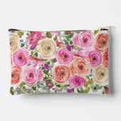 Pochette À Accessoires Monogramme | Personnalisez | Aquarelle | Floral (Verso)