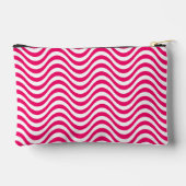 Pochette À Accessoires Monogramme rose blanc ondulé rayures psychédélique (Verso)