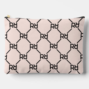 Pochette À Accessoires Monogramme rose élégant Nom de la fille de luxe in