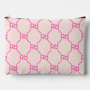 Pochette À Accessoires Monogramme rose élégant Nom de la fille de luxe in