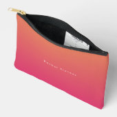 Pochette À Accessoires Monogramme Rose Et Orange Moderne Classique (Ouvrir)
