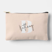 Pochette À Accessoires Monogramme Rose Pâle Élégant Moderne (Recto)