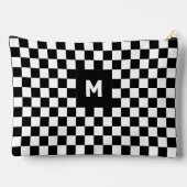 Pochette À Accessoires Monogramme simple À damiers noir et blanc (Verso)