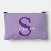 Pochette À Accessoires Monogramme simple et violet personnalisé (Verso)
