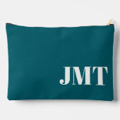 Pochette À Accessoires Monogramme Turquoise foncé simple et blanc (Verso)