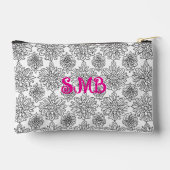 Pochette À Accessoires Monogramme végétal noir et blanc Floral (Verso)