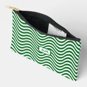 Pochette À Accessoires Monogramme Vert et blanc Vagues rayures psychédéli (Ouvrir)