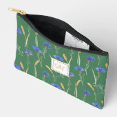 Pochette À Accessoires Monogramme vert Fleur sauvage floral (Ouvrir)