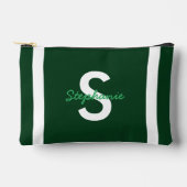 Pochette À Accessoires Monogramme vert personnalisé (Recto)