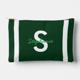 Pochette À Accessoires Monogramme vert personnalisé