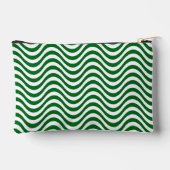 Pochette À Accessoires Monogramme vert rayure ondulée blanc chic rétro (Verso)