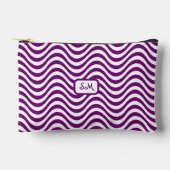Pochette À Accessoires Monogramme violet blanc ondulée rayures psychédéli (Recto)