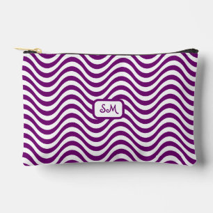 Pochette À Accessoires Monogramme violet blanc ondulée rayures psychédéli