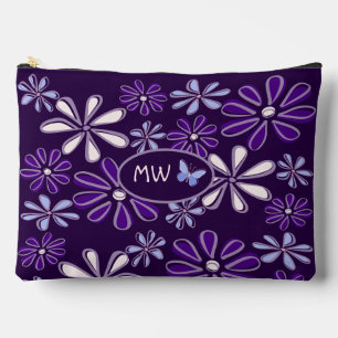 Pochette À Accessoires Monogramme Violet foncé Doodle papillon