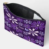 Pochette À Accessoires Monogramme Violet foncé Doodle papillon (Ouvrir)