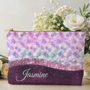 Pochette À Accessoires Monographie de la peau de sirène rose argent faux 
