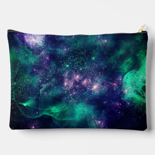 Pochette À Accessoires Monographie de parties scintillant vert foncé mou (Verso)