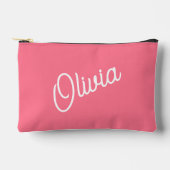 Pochette À Accessoires Monographie de script, rose chaud (Recto)