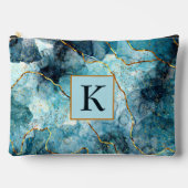 Pochette À Accessoires Monographie en marbre bleu et or (Recto)